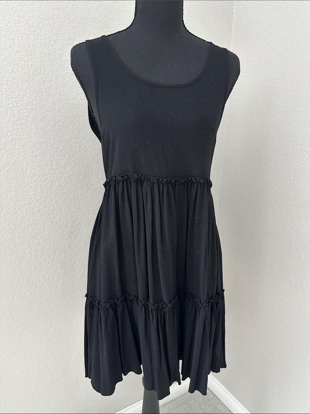 Full Tilt Black Sleeveless Tiered Mini Dress